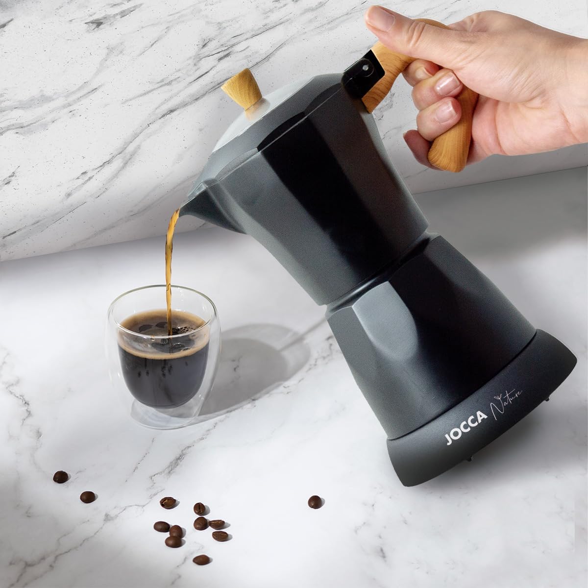 Jocca - Cafetera Italiana Eléctrica 6 Tazas