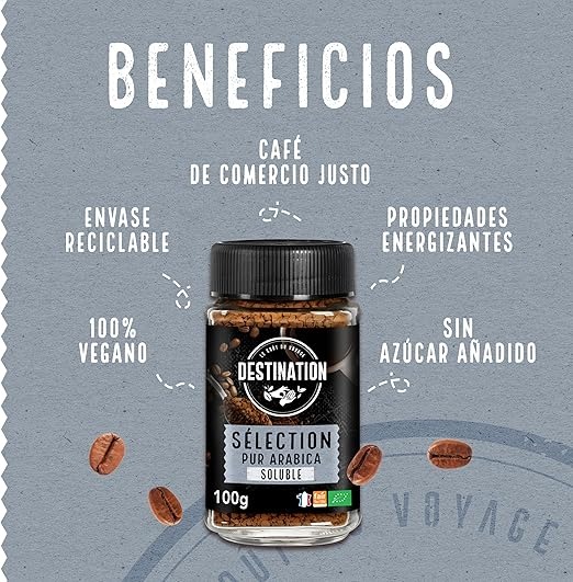 Destination Café Soluble Arábica BIO desventajas