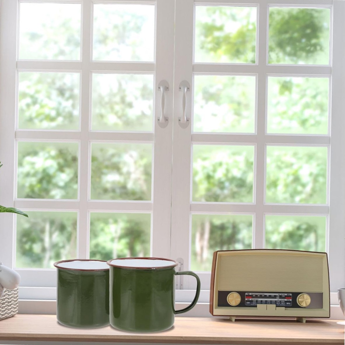Taza De Esmalte Verde 2 Unidades