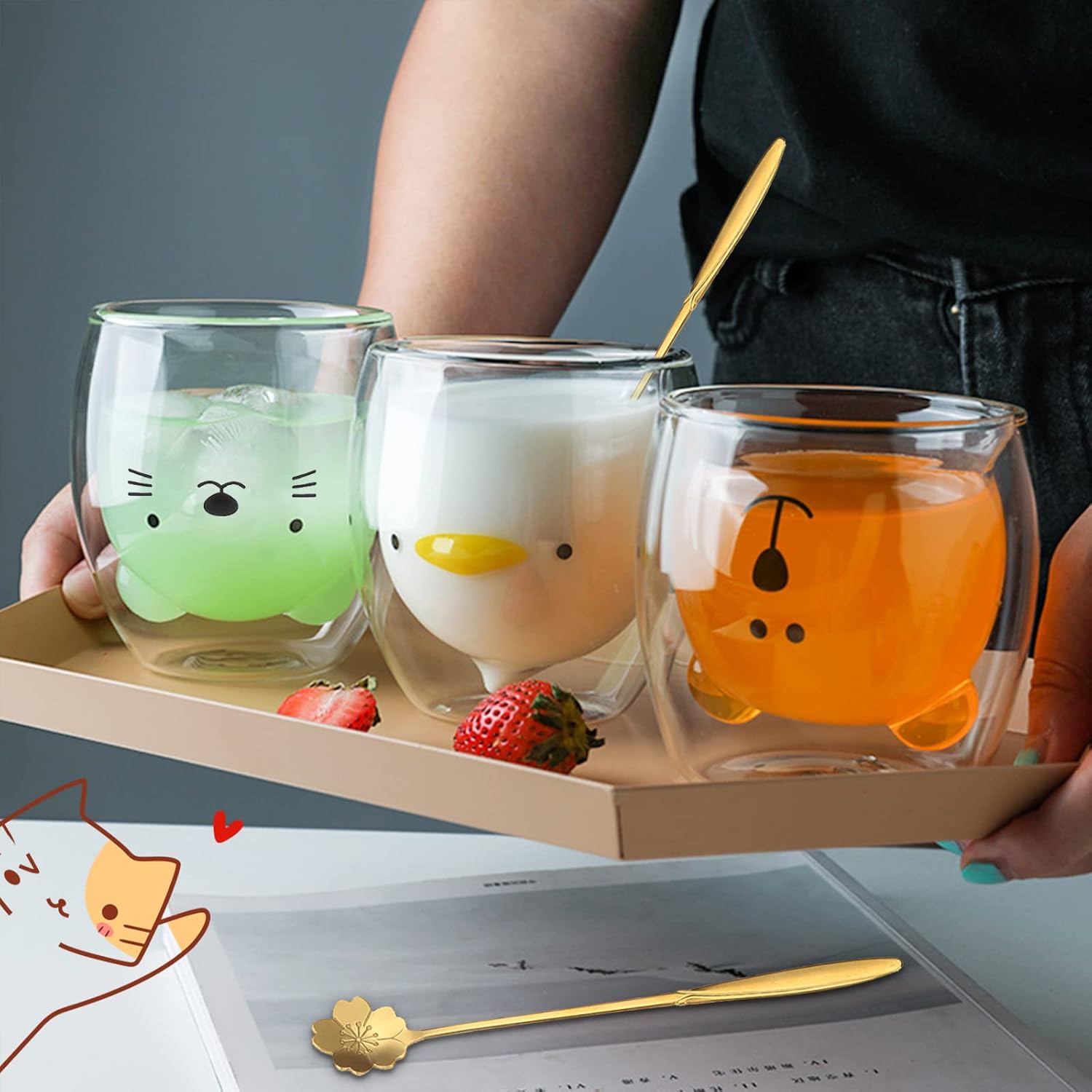 Vasos Térmicos de Doble Pared de Espresso para Té y Capuchino